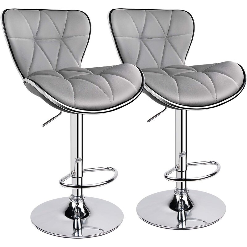 Bar Stools Set of 2, Adjustable Seat Height with Back Bars Chair, Kitchen Island Seat, Bar Chair