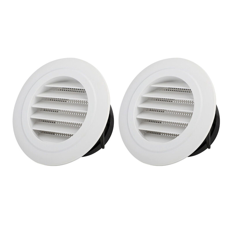 Ceiling Duct Vents Louver Oblique Grille Cover 14x6.8x9.2cm 4inch ABS Air Soffit Built-in Fly Net Round Durable