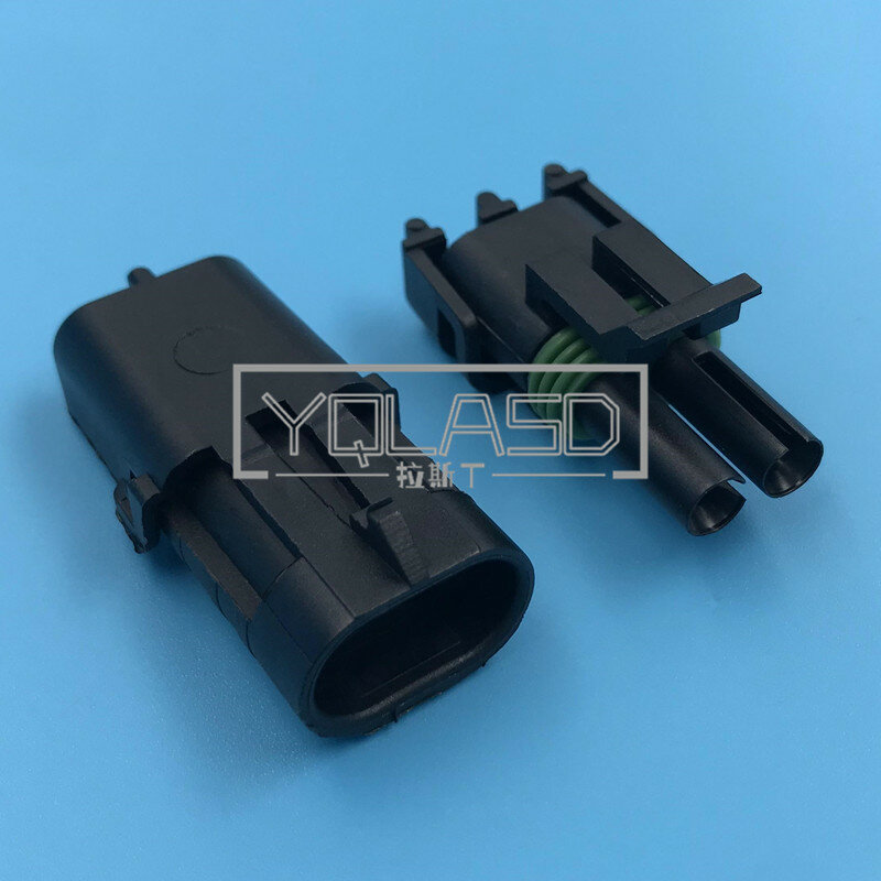 1 Set 2 Way 12015792 12010973 Automotive Injector Connector AC Assembly Waterproof Car Socket Wire Plug