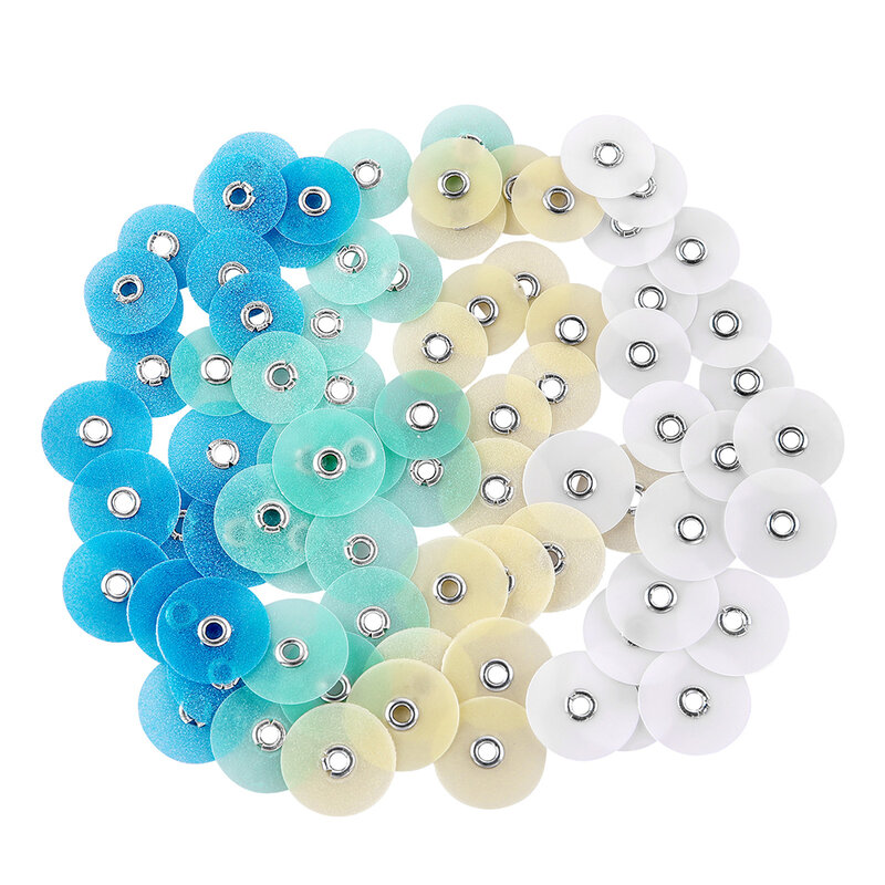 Discos de pulido Dental de reducción gruesa, juego de rayas de mandril contorneado, materiales de blanqueamiento Dental, disco de 4 colores