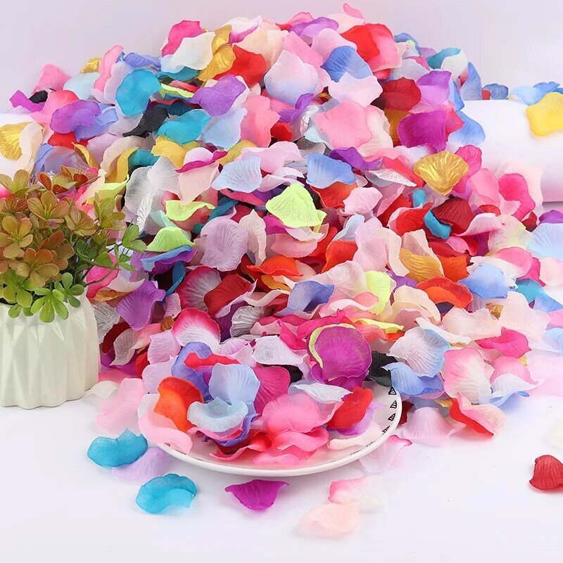 Pétalos de rosa artificiales de seda Para boda, suministros de decoración de Rosas Para fiestas, varios colores, 500 unidades