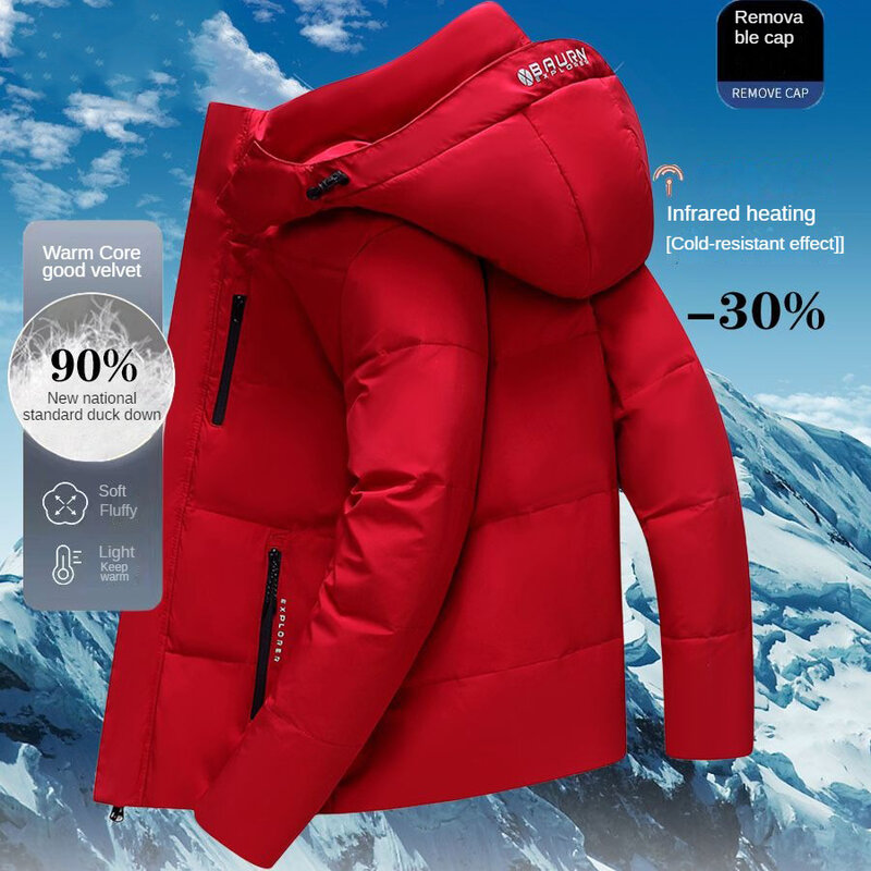 New in Down Coats for Men Major Brand Middle-aged and Old Men's Cold Coat for Winter Fallow Luxury Goose Down Coat Long Man Snow