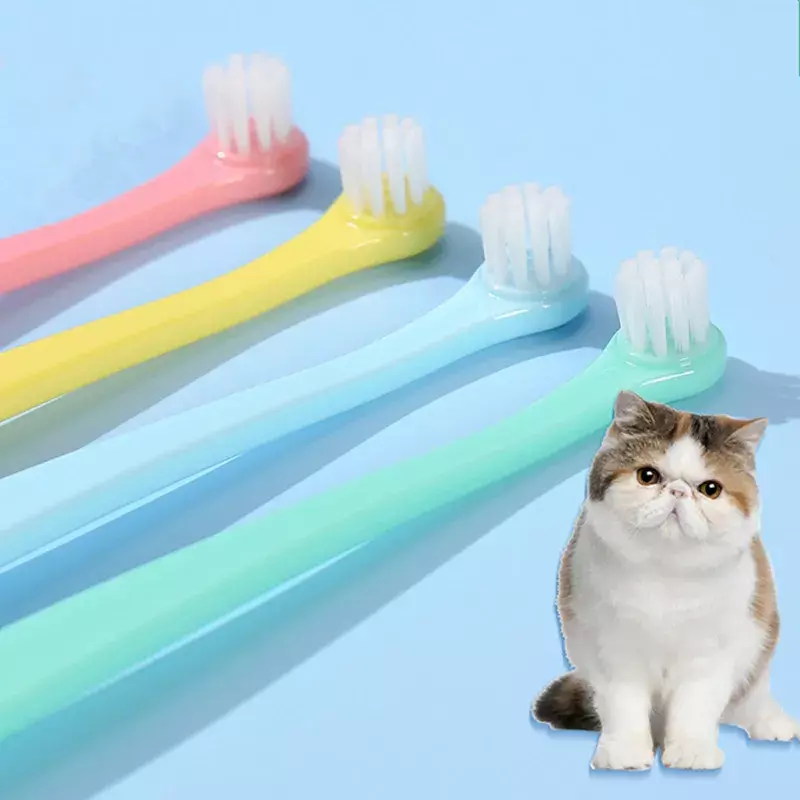 Kot szczoteczka do zębów pies czyszczenie zębów pielęgnacja zwierząt domowych kot szczoteczki do zębów miękkie włosy szczoteczka do zębów dla kotów usta narzędzia do czyszczenia produkty dla zwierzaka domowego