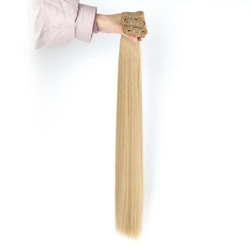 Lange Rechte Organische Haar Mix Weave 1/2/3 Bundel 8-30 Inch Zwart Bruin Gekleurde Salon Bio Fiber hair Extensions 100G
