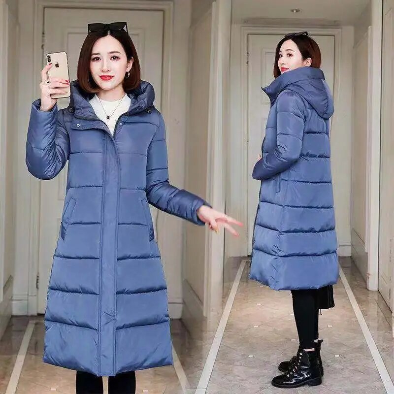 2023 New Winter Jacket Women Hooded Long Parkas Coats Casual Thicken Snow Wear Jackets Cotton Padded Outwear