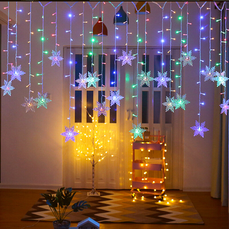 Светодиодные лампы в виде снежинок, дневные светодиоды, наружные водонепроницаемые декоративные светодиоды для кемпинга, праздничные принадлежности