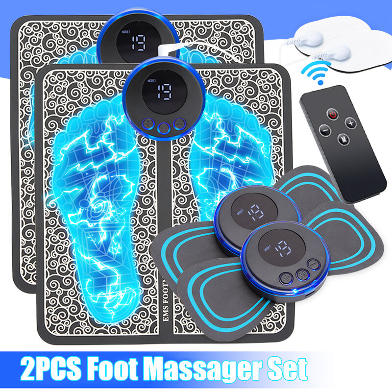 Elétrica EMS Foot Massager Pad, Pés Acupoints, Estimulação Muscular, Melhorar a Circulação Sanguínea, Alívio da Dor, Relaxar Massagem Mashine