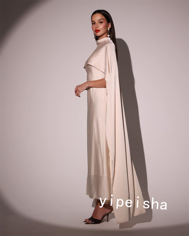 Бальное платье из Саудовской Аравии для выпускного атласа, трапециевидной формы, с высоким воротником, на заказ