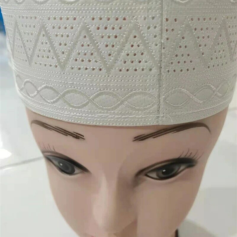 Muslim Caps For Men Clothing Freeshipping Prayer Hat Kufi Islamic Accessories Hijab Saudi Arabia Jewish Embroidered White