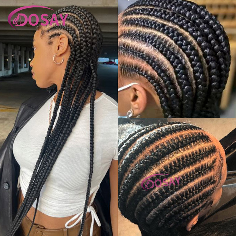 Jumbo Full Lace Front Wigs Knotless Braided Wigs For Women Synthetic Twist Braid Lace Wigs With Baby Hair Box Braids Wig African
