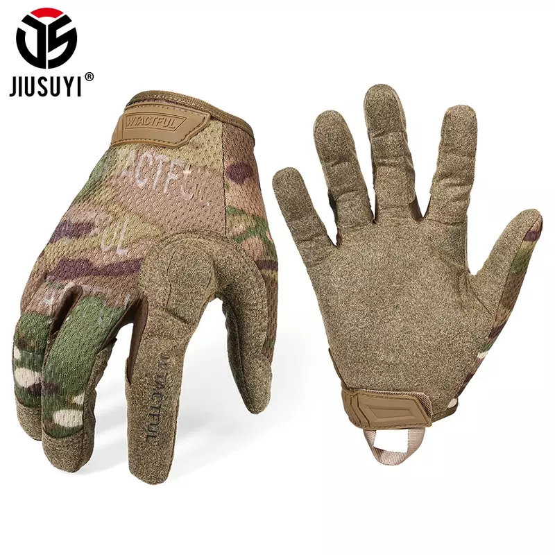 Guantes largos tácticos para hombre y mujer, manoplas militares transpirables para Paintball Airsoft, guantes de combate de dedo completo, ligeros, negros