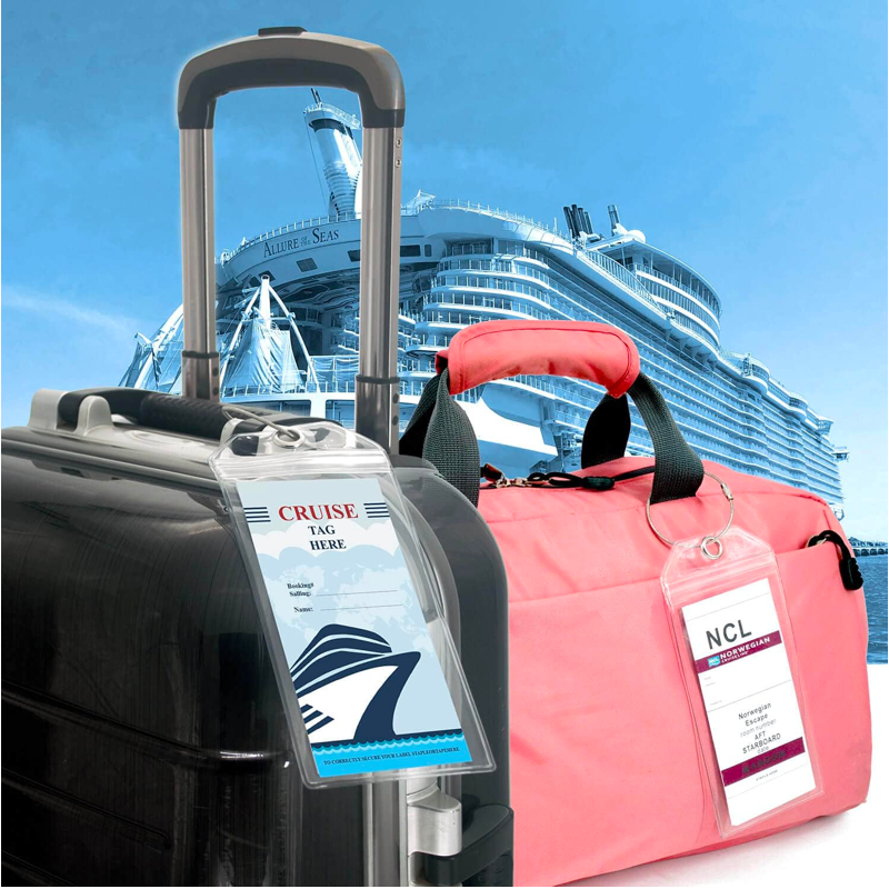 Breite und schmale Kombination Kreuzfahrt anhänger Gepäck anhänger Halter Universal Cruise Label Zip Seal wieder verwendbar