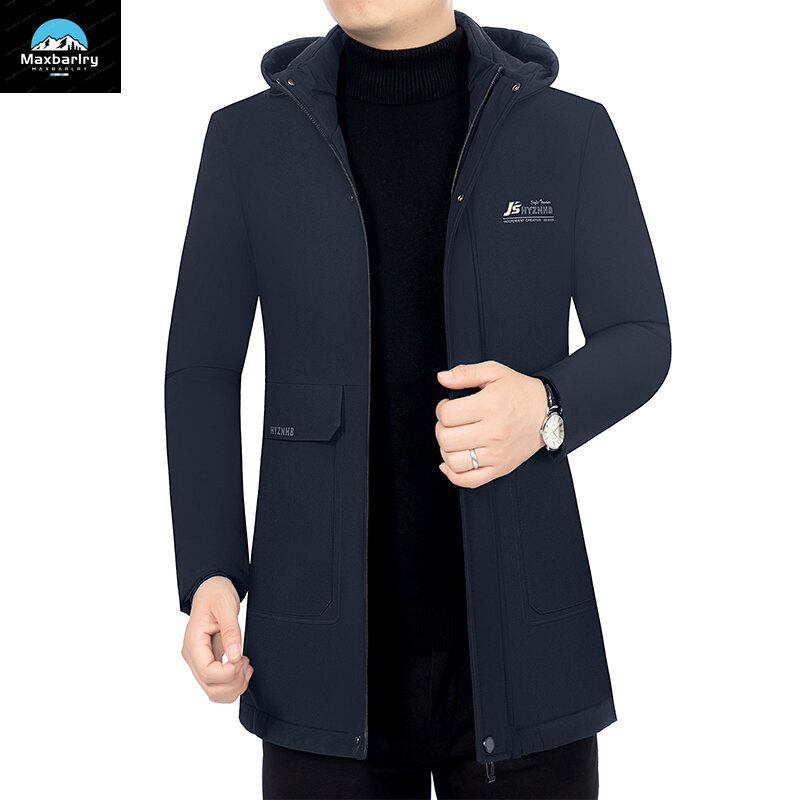 Jaqueta casual de parka quente masculina, casacos blusão, roupa exterior, roupas de inverno, nova marca, moda