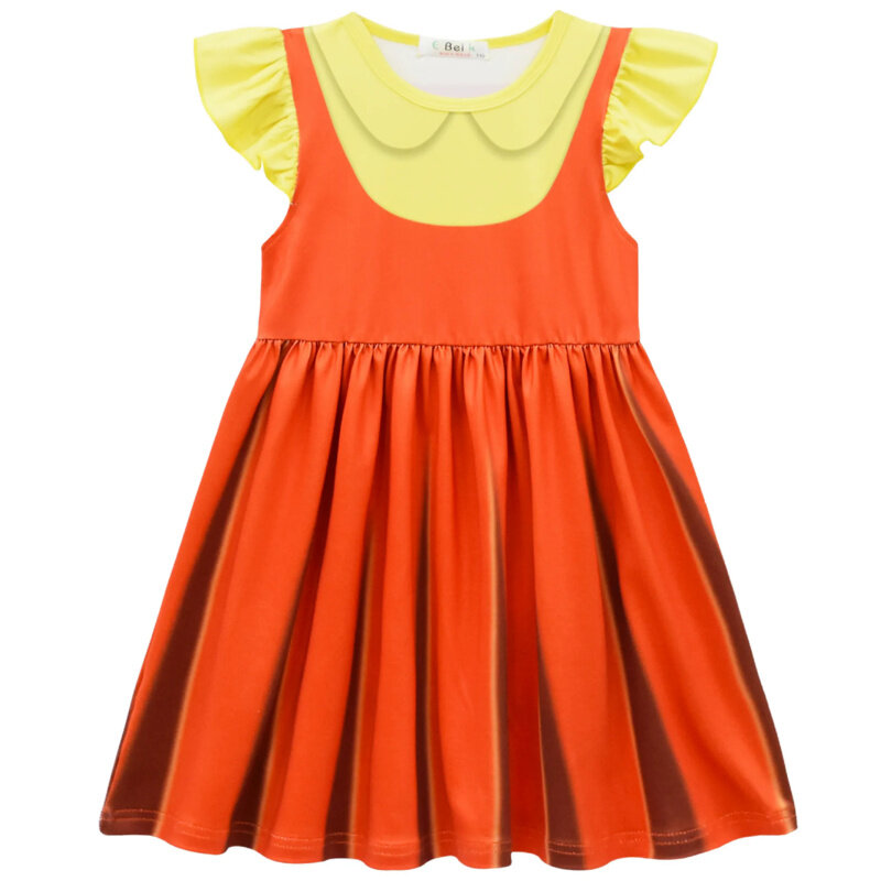 Fancy Game Kids Dresses for Girls Summer Wooden Man Cosplay Vestidos Children Birthday Party Clothing Fancy Christmas Costumes