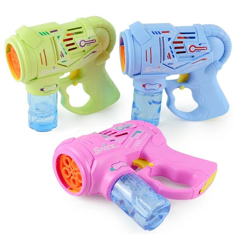 Pistola de burbujas eléctrica automática para niños, juguete portátil para fiestas al aire libre, juguete soplador, pistolas de burbujas para regalo