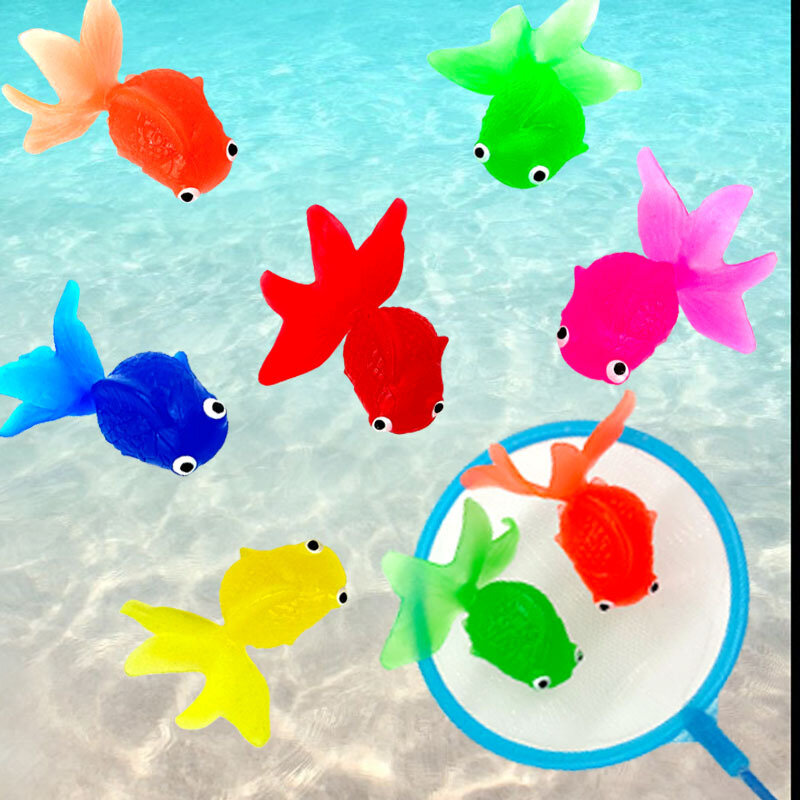 Pez Dorado simulado, juguete flotante de pesca TPR de goma suave para niños, nuevo
