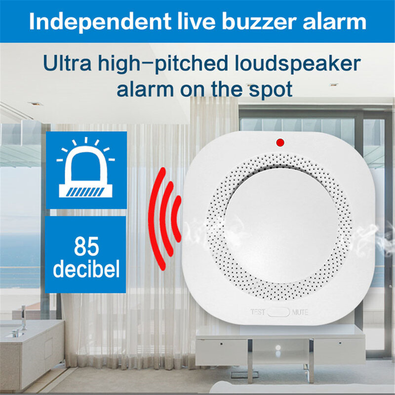ควันไร้สาย Detetor Alarm Sensor สำหรับ Home Alarm System 433MHZ สัญญาณเตือนภัยความปลอดภัยในบ้านระบบควันไฟป้องกัน