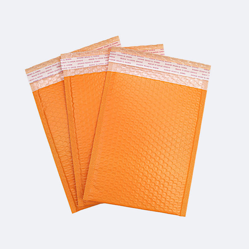 100ชิ้น7ขนาดฟองซองจดหมายสีส้มกระเป๋าใส่ของโพลีสำหรับกันน้ำแนวธุรกิจซองจดหมายเครื่องประดับ/ของขวัญถุงจัดส่ง