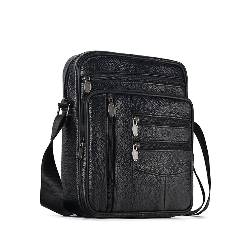 Vintage Leather Men's Crossbody Bag Large Capacity Single Shoulder Bag