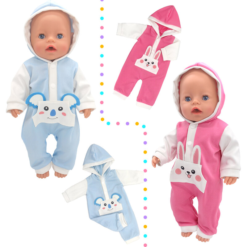 2023 New Dolls Outfit For 17 inch 43cm Baby Doll Cute Jumpers Rompers Doll Clothes
