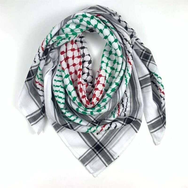 Mens Shemagh Scarves Keffiyeh Square Scarf Geometric Jacquard Arab Headscarf Multifunctional Bandana Shawl Wrap DropShip