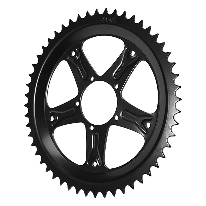 Roda dentada Chainwheel para bicicletas elétricas, 48T, BBS02, preto, leve, motor de acionamento médio, aço e ABS, alta qualidade