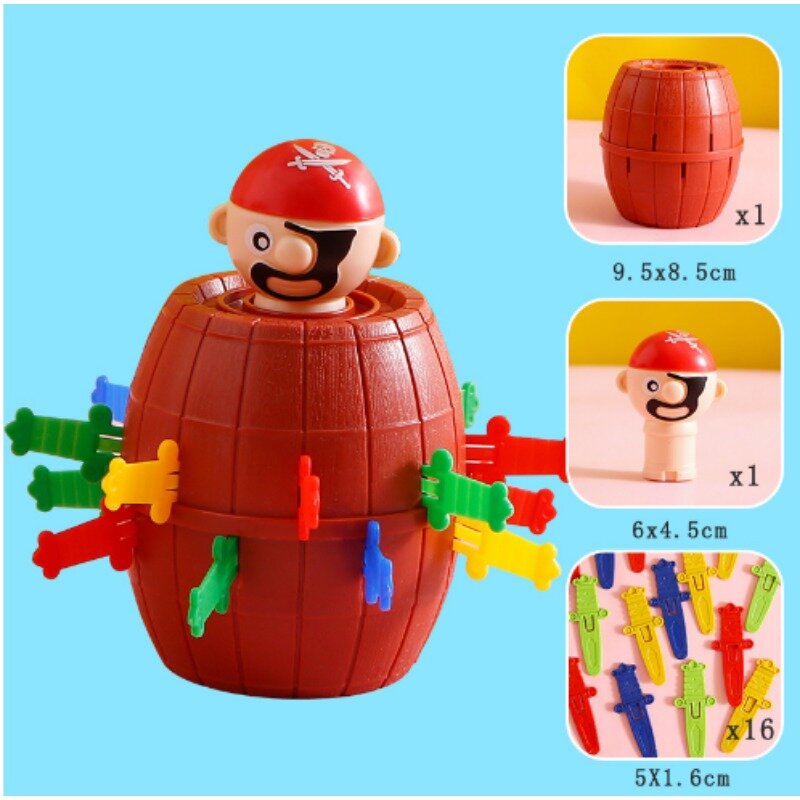Juego de barril pirata de fiesta divertido para niños, juguete familiar de la suerte, Cubo de mesa de bromas novedosas, regalo de juguete, Color aleatorio