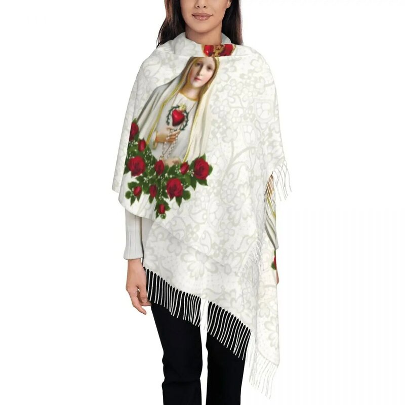 Стильная Леди Фатимы, Дева Мария, женская зимняя модель, женские португальские четки, католические шарфы