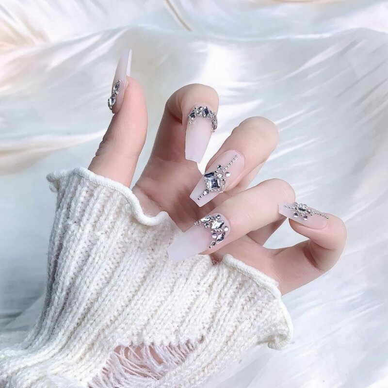 Набор для ногтей ручной работы высококачественные ворсовые ногти ручной работы белый цвет свадебная броня для невесты средней длины