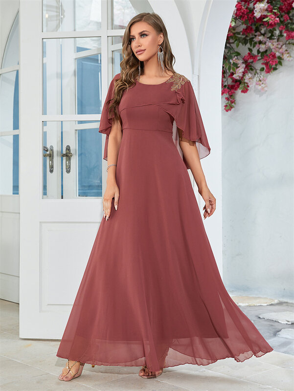 Gaun pesta sifon longgar untuk wanita, gaun malam pesta elegan mewah gaun pengantin selebriti 2023 gaun Prom rok jubah