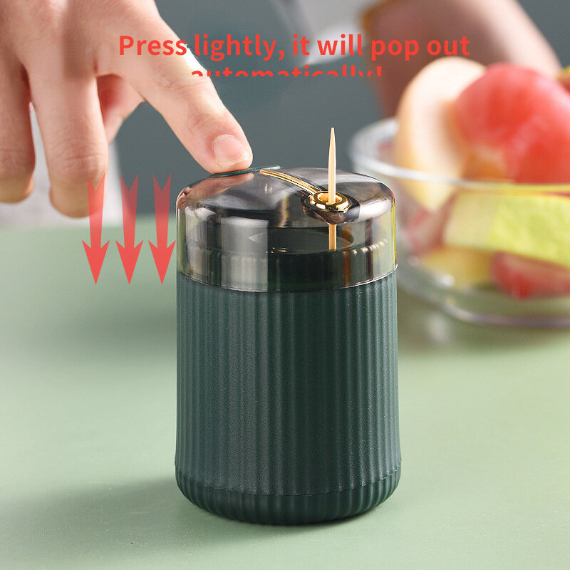 Simple Toothpick Box Toothpick Dispenser Ceative Push Automatic Eject Toothpick Jar Holder Household Convenient Gift Home Gadget