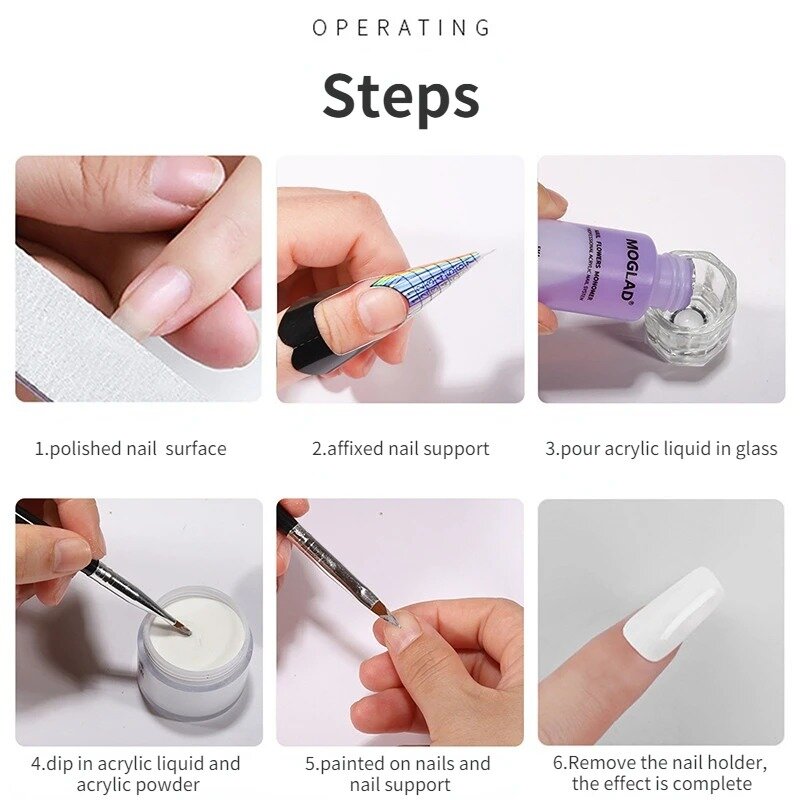 Nail Acrylic Powder and Liquid Monomer Nails Art Decoration for Manicure Set Kit Crystal Nail Glitter 3D Nail Tips Carving Tools