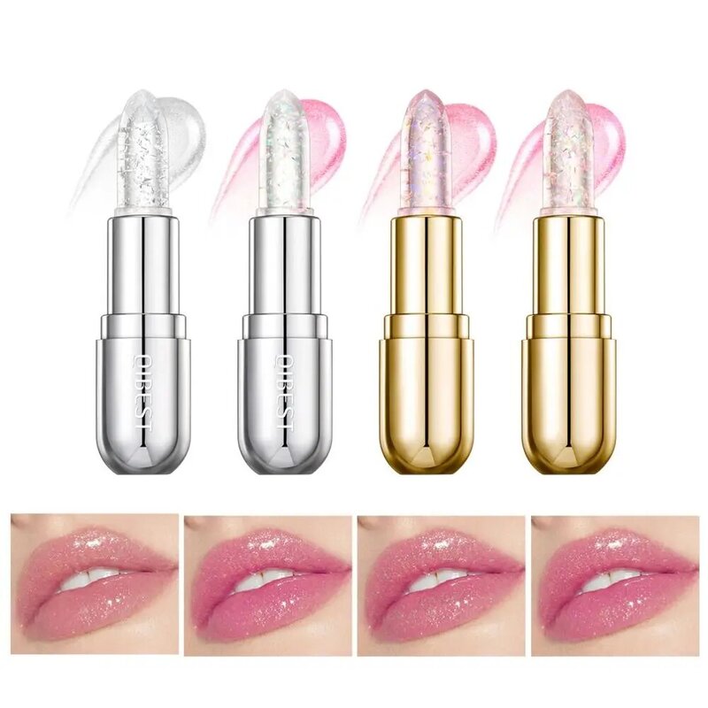 Transparent Warm Change Lipstick Moisturising Colour Jelly Lip Oil Makeup Nourishing Lipstick Color Changing Lipstick