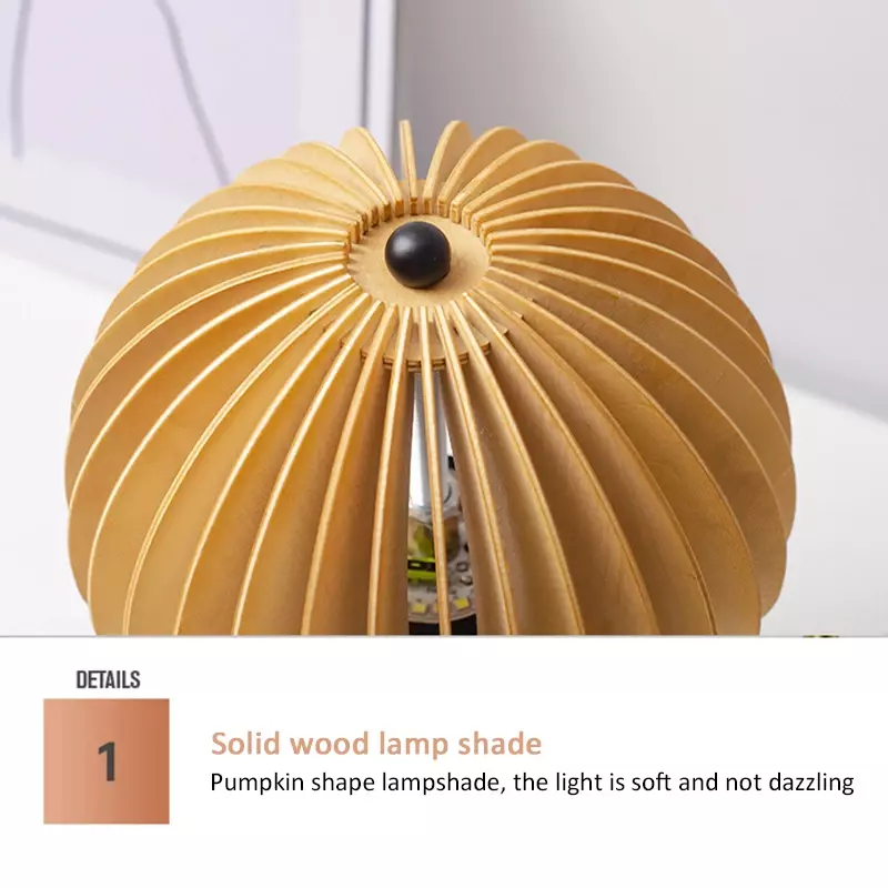 โคมไฟตั้งโต๊ะเรียบง่ายแบบย้อนยุคโคมไฟไม้ข้างเตียงนอนบรรยากาศไม้