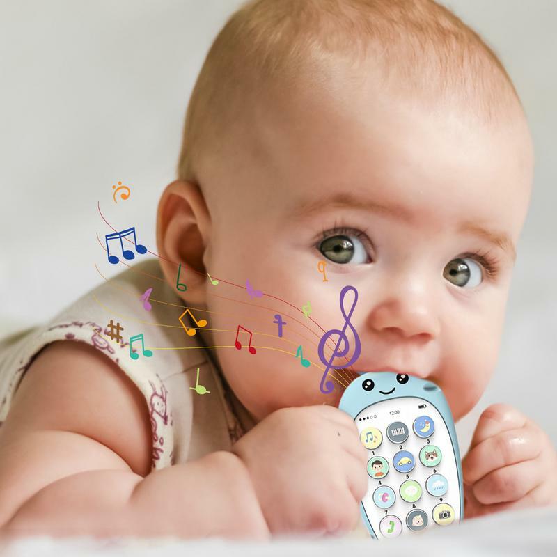 Juguete de teléfono con forma de zanahoria para niños pequeños, Juguete Musical sensorial interactivo, juguete de dentición bilingüe, fabricación de sonido