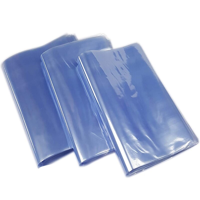 熱収縮フィルム透明プラスチックバッグ,PVC熱接着剤,フラットマウス,防水,100ユニット