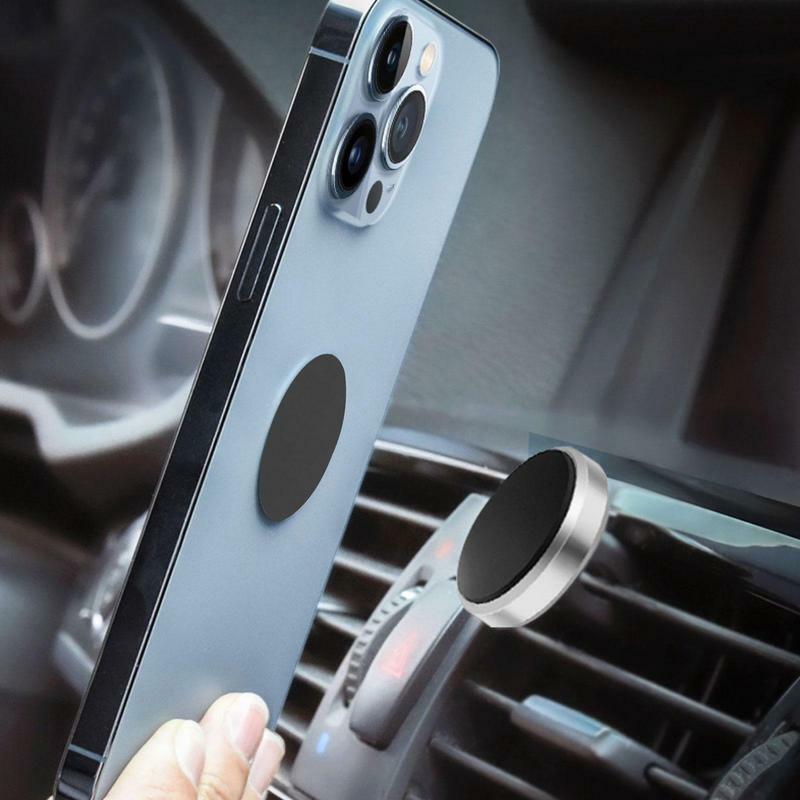 Placa de metal para celular, suporte magnético, fosco, montagem do telefone do carro, ferro, 2pcs