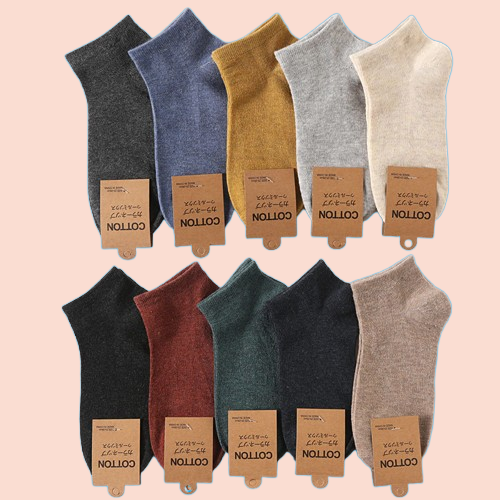 Calcetines tobilleros de algodón para hombre, medias transpirables de alta calidad, color negro, talla 39-44, 5 pares, 1 lote