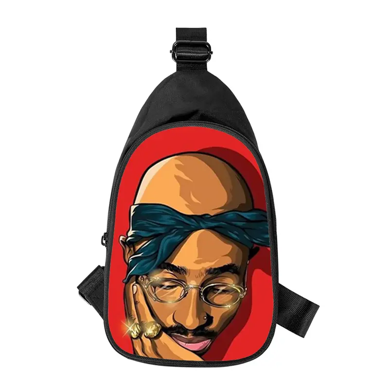 Новая мужская нагрудная сумка Rapper 2pac singer Tupac с принтом, для мужчин, с диагональю, женская сумка на плечо, школьный поясной кошелек для мужа, Мужская нагрудная сумка