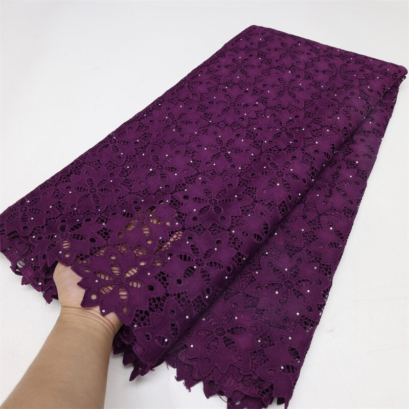 Nigerian Lace Fabrics 2023 High Quality Lace African Lace Fabric Stone French Guipure Cord Lace Fabric For Party Sewing LY1967