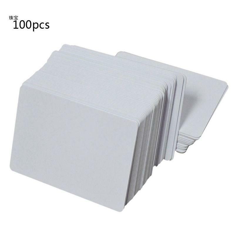 X5QE 100 Cartões identificação PVC para jato branco branco premium Cartões impressão dupla face plástico