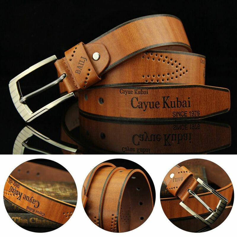 Casual Leather Belt Durable Vintage Cowboy Pin Buckle Waistband Pants Bands Men's Belt