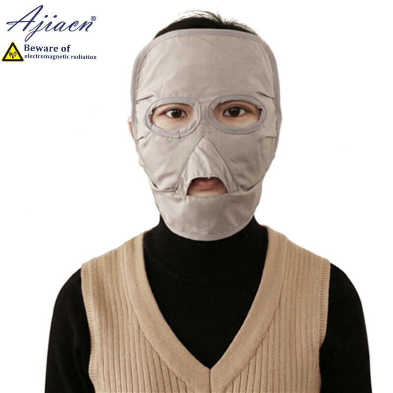 Mascarilla facial anti radiación con forro de algodón puro, protección contra radiación electromagnética, teléfono móvil, ordenador, TV