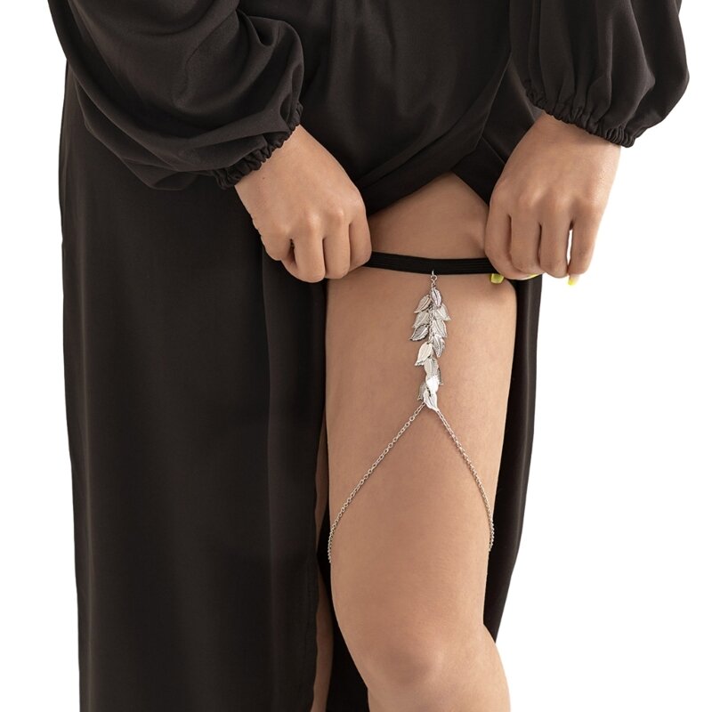 Delikatna podwiązka z łańcuszkiem na nogę Wiele typów Rhinestone Łańcuszek na udo Elastyczny seksowny łańcuszek Biżuteria w dla