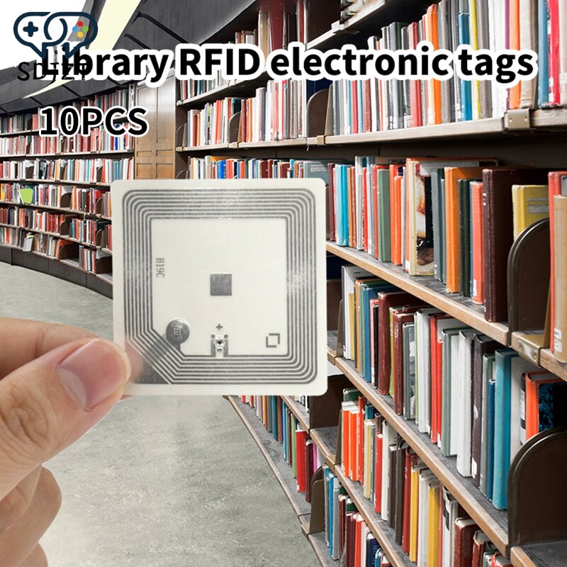 Etiquetas adhesivas NFC de 10 piezas, 13,56 Mhz, RFID, etiquetas adhesivas de ICODE-SLIX para biblioteca de libros