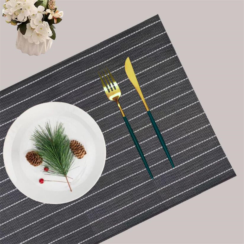 Nordic Meal Mat Stripe Western Food Mat Household Dining Table Mats Heat Insulation Pad Hotels Bowls Plates Pad Placemats