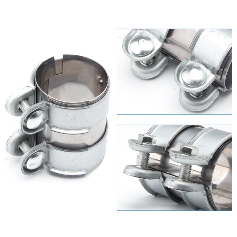42 45 51 55 60 65 70 76 MM Stainless Steel Exhaust Clamp Exhaust Tube Pipe Connector Joiner Sleeve Clamp Adjustable Tip Kit Tool