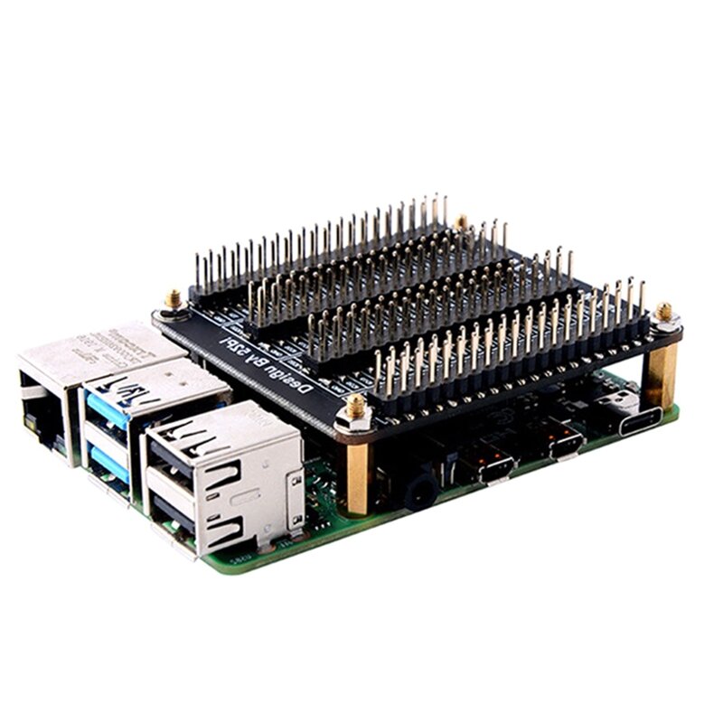 Плата расширения GPIO для Raspberry Pi, 40-контактный модуль мультиплексора Quad IO с винтами 4B/3B + Многофункциональный модуль