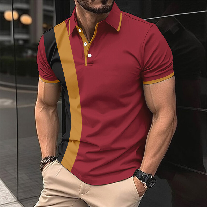 Camisa polo de manga curta masculina com bolso falso, gola polo de alta qualidade, moda casual de negócios, tamanho europeu, verão, nova