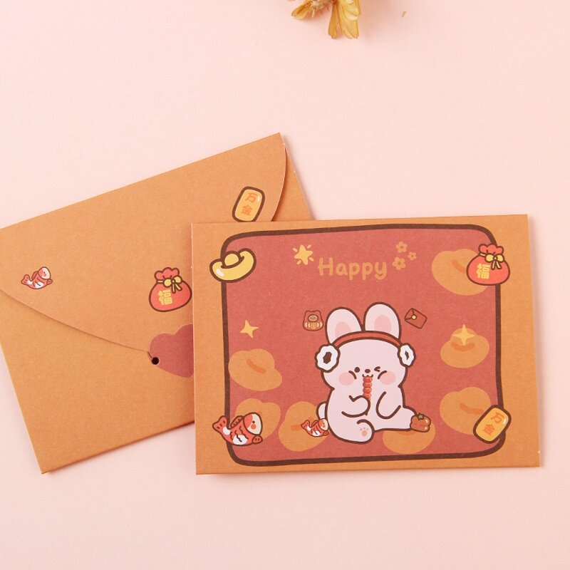 Cartoon Blessing grazie busta cartolina Cute Ins decorazione lettera carta pieghevole bellissimo biglietto di auguri regalo di capodanno